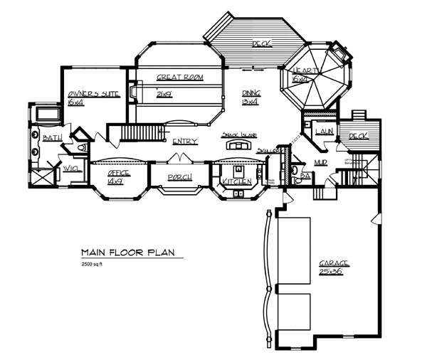 Main Floor Plan image of The Gull Lake House Plan